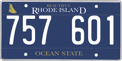 RI license plate 757601