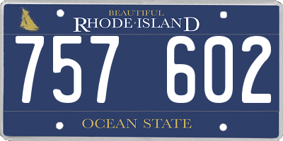 RI license plate 757602