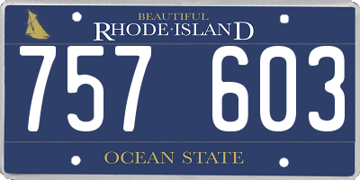 RI license plate 757603