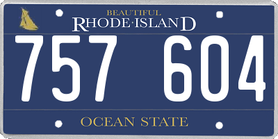 RI license plate 757604
