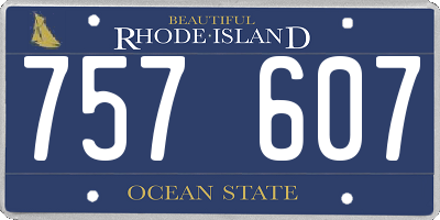 RI license plate 757607