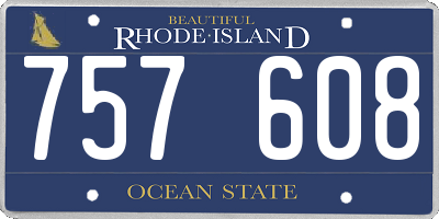 RI license plate 757608