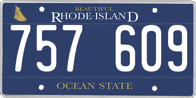 RI license plate 757609