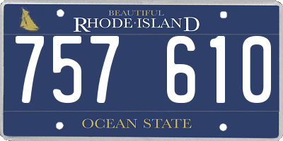 RI license plate 757610
