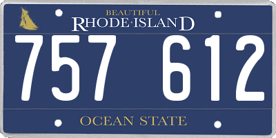 RI license plate 757612