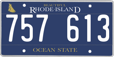 RI license plate 757613