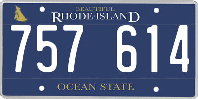 RI license plate 757614