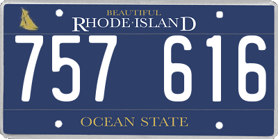 RI license plate 757616