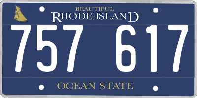 RI license plate 757617