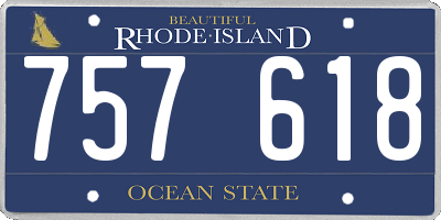 RI license plate 757618