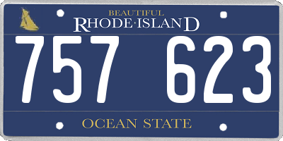 RI license plate 757623