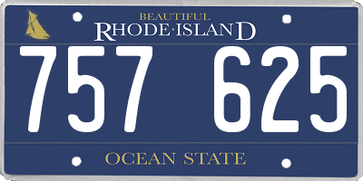 RI license plate 757625