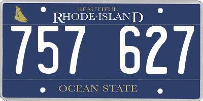 RI license plate 757627
