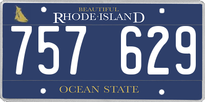 RI license plate 757629