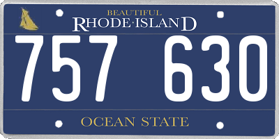 RI license plate 757630