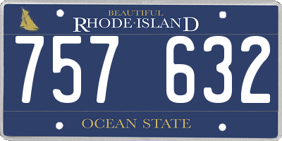 RI license plate 757632