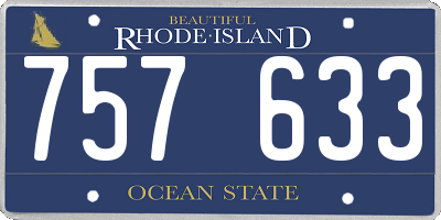 RI license plate 757633