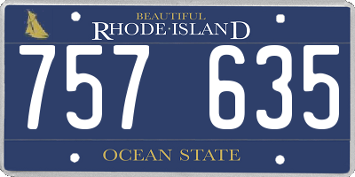RI license plate 757635