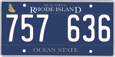 RI license plate 757636