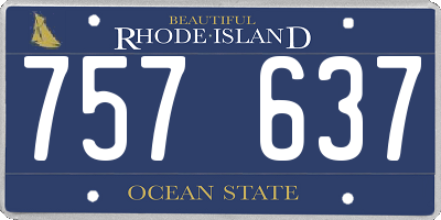 RI license plate 757637