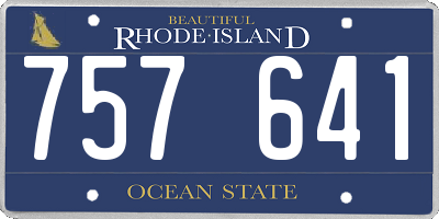 RI license plate 757641