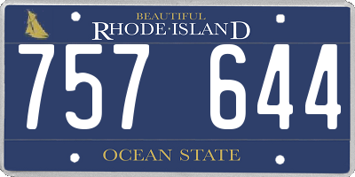 RI license plate 757644