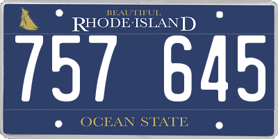 RI license plate 757645