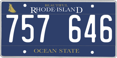 RI license plate 757646