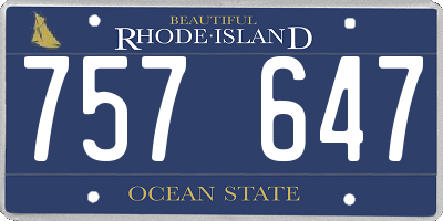 RI license plate 757647
