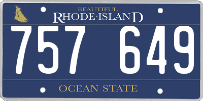 RI license plate 757649