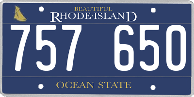 RI license plate 757650