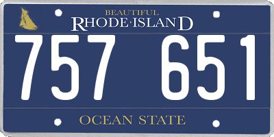 RI license plate 757651