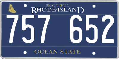 RI license plate 757652