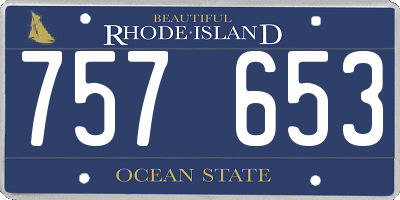 RI license plate 757653