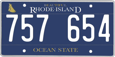 RI license plate 757654