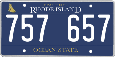 RI license plate 757657