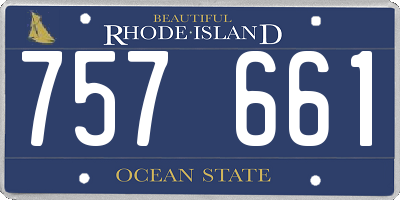 RI license plate 757661