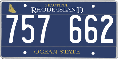 RI license plate 757662