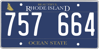 RI license plate 757664