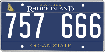 RI license plate 757666