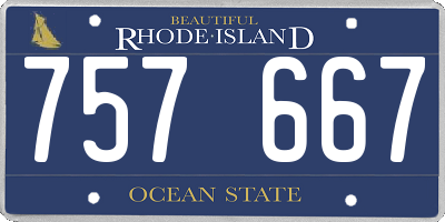 RI license plate 757667