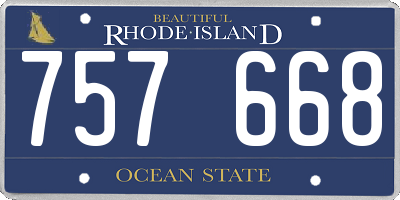 RI license plate 757668
