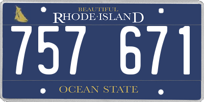 RI license plate 757671