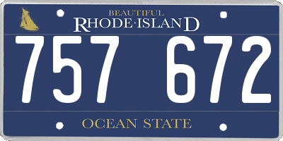 RI license plate 757672