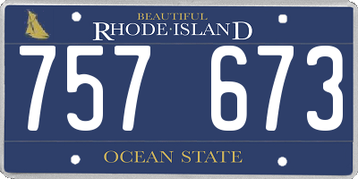 RI license plate 757673