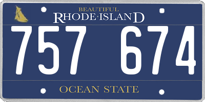 RI license plate 757674