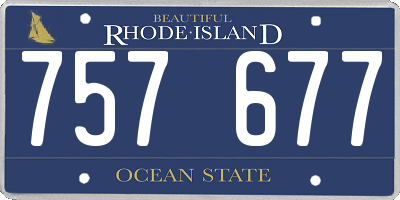 RI license plate 757677