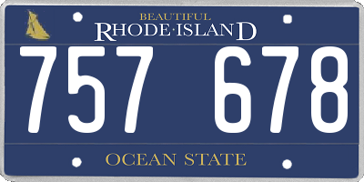 RI license plate 757678
