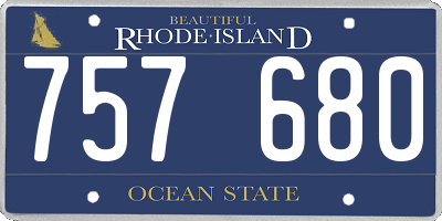 RI license plate 757680