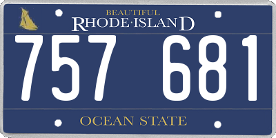 RI license plate 757681